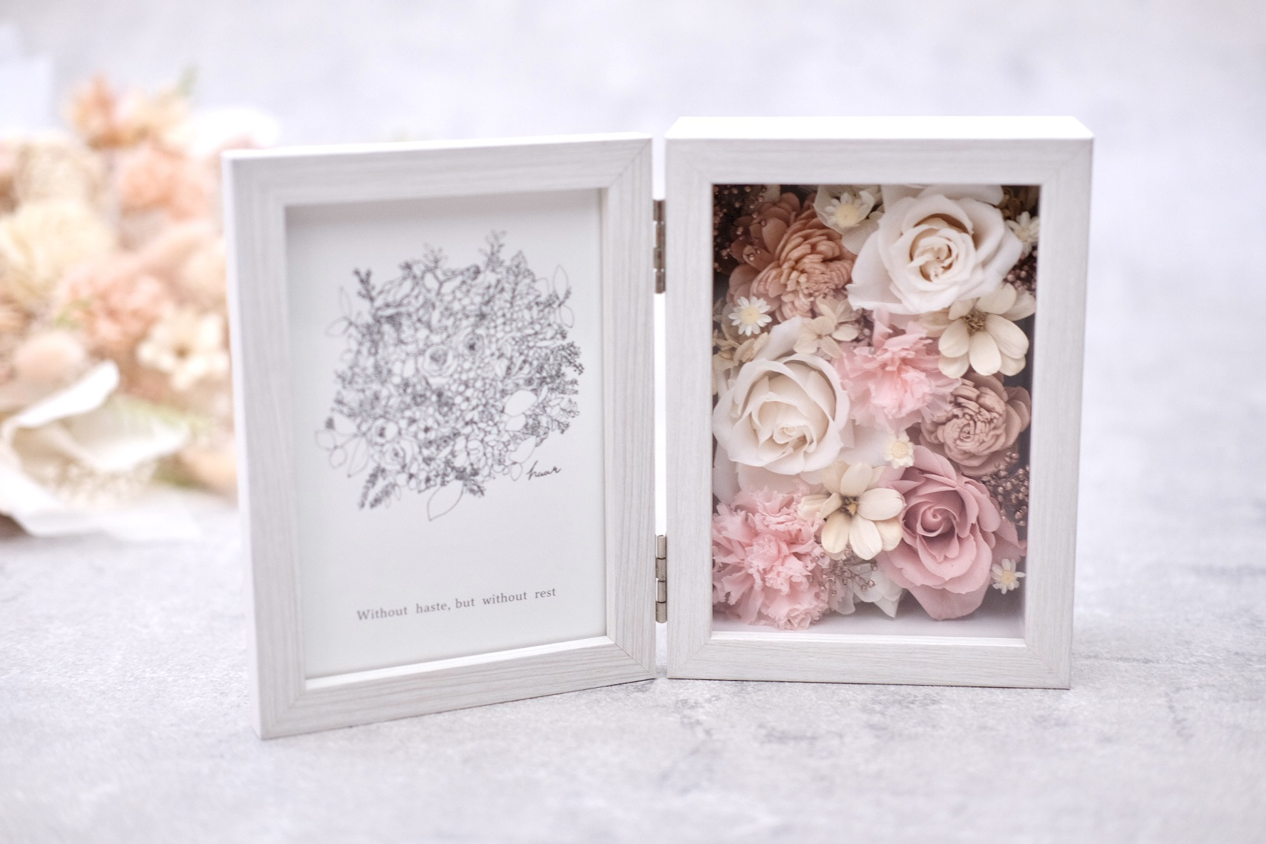 【母の日】フォトフレームM/ピンクベージュ