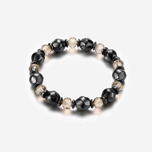 SSP261 天然石 黒胆石×水晶ブレスレット 電磁波対策 電磁波防止 健康