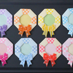 45【現品限り】8個☆リボン付 折り紙 メダル ハンドメイド デザイン