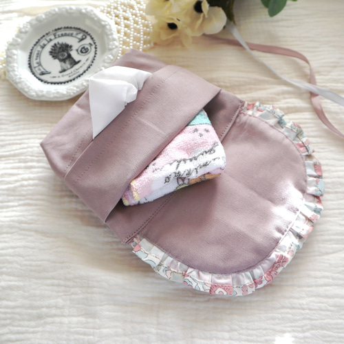 リバティのフリル付き移動ポケット♡ その他入園グッズ fleur de coton