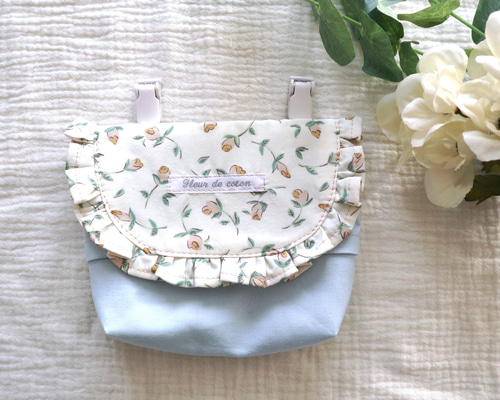 リバティ フリル移動ポケット リバティのフリル付き移動ポケット♡ その他入園グッズ fleur de coton