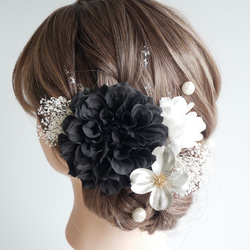A005 アメリカンフラワー 髪飾り ゴールド 成人式 卒業式 結婚式 前