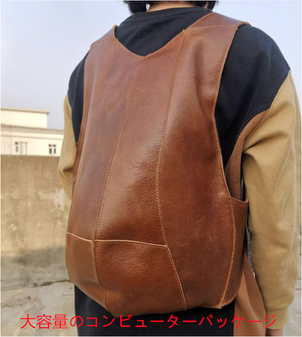 本革のバックパックオートバイバッグヨーロッパとアメリカントレンディクレイジーホースレザーカレッジスタイルの学生ヘッドレイ