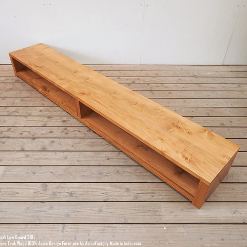 超低い！チーク無垢材 テレビ台 210cm SLNA ローボード ナチュラル TV