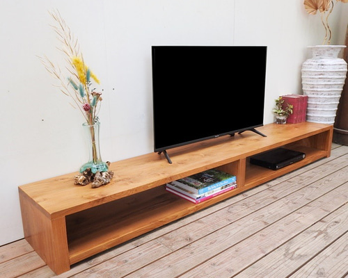 超低い！チーク無垢材 テレビ台 210cm SLNA ローボード ナチュラル TV