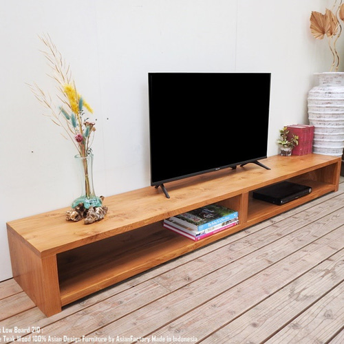 超低い！チーク無垢材 テレビ台 210cm SLNA ローボード ナチュラル TV