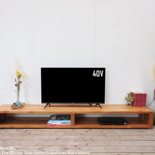 超低い！チーク無垢材 テレビ台 210cm SLNA ローボード ナチュラル TV