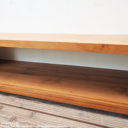 超低い！チーク無垢材 テレビ台 210cm SLNA ローボード ナチュラル TV