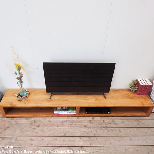 超低い！チーク無垢材 テレビ台 210cm SLNA ローボード ナチュラル TV
