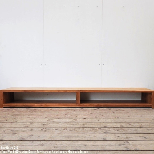 超低い！チーク無垢材 テレビ台 210cm SLNA ローボード ナチュラル TV