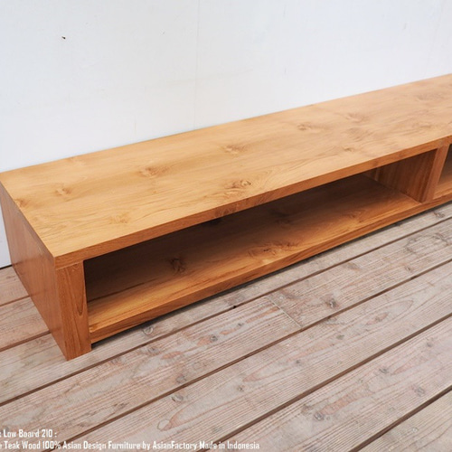超低い！チーク無垢材 テレビ台 210cm SLNA ローボード ナチュラル TV