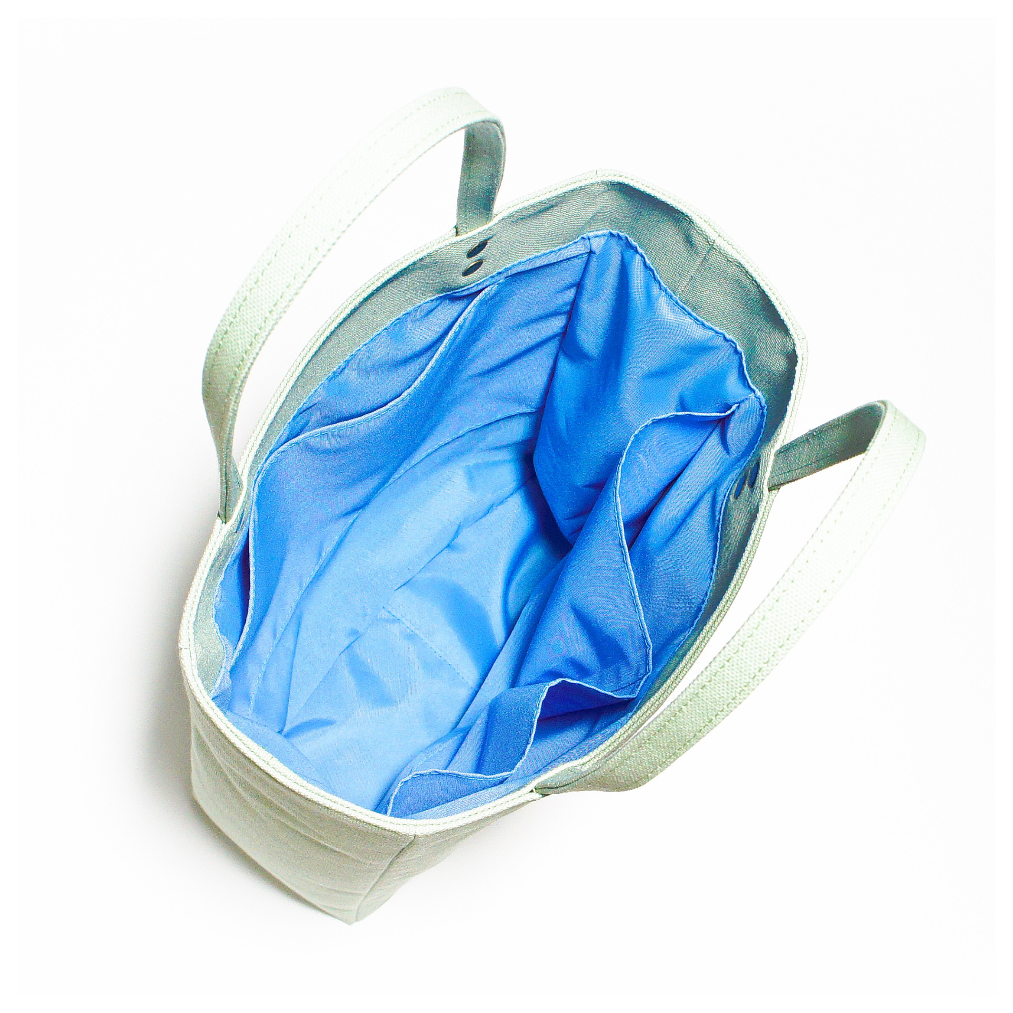 ”人気バッグ2点セット” PVCのスクエアサコッシュ（グレー）と帆布のペーパーバッグトート（ペールグリーン）《受注制作》