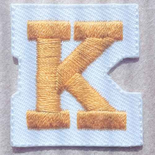 1文字/カレッジ風 】イニシャルワッペン｜刺繍・アイロン接着｜入園