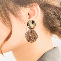 【送料無料】透かしシルバー ピアス イヤリング 4枚目の画像