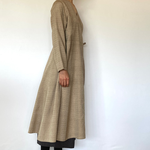 着物リメイク　カシュクール　シルク 着物リメイク カシュクールワンピース シルク ワンピース cm
