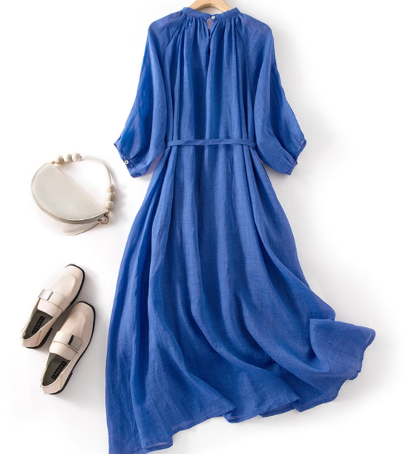 夏.薄手ワンピース/半袖スカート/ゆったりなドレス 4枚目の画像