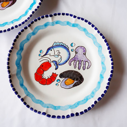 絵皿 26cm GEO038 マヨリカ焼き イタリア陶器 シチリア 大皿 CERAMICHE