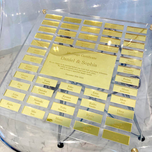 結婚証明書 パズル ミラーゴールド×クリア ゲスト参加型 ウェルカム