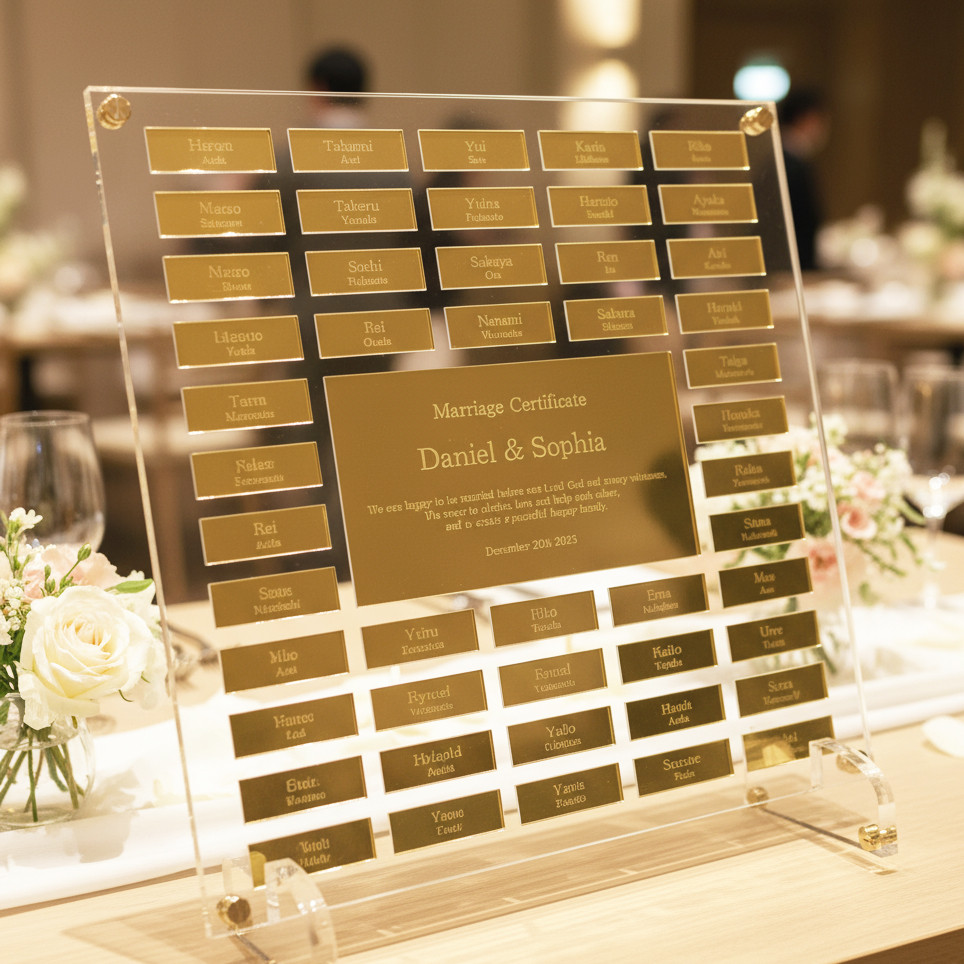 結婚証明書 パズル ミラーゴールド×クリア ゲスト参加型