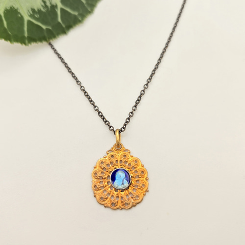 七宝のアンティークパーツネックレス（フランス製のパーツ