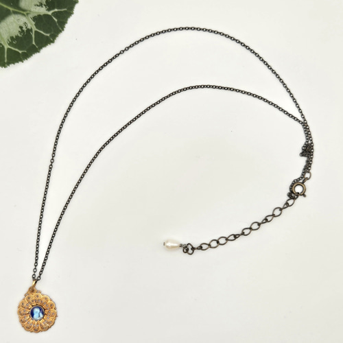 七宝のアンティークパーツネックレス（フランス製のパーツ