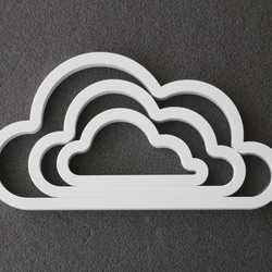 インテリアオブジェ　雲（アウトライン）　大中小３点セット 4枚目の画像