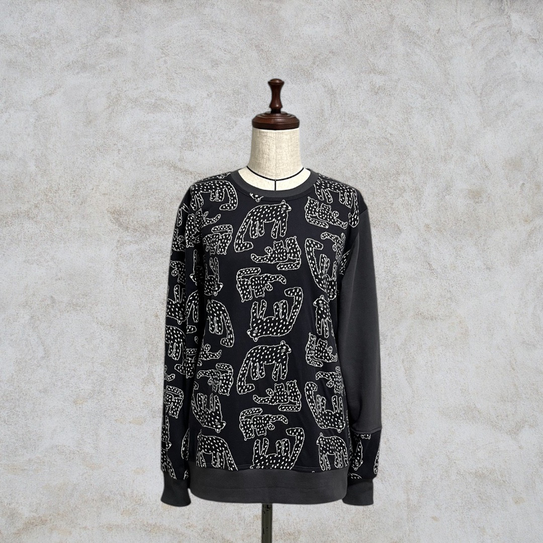 トレーナー 長袖　ユキヒョウ柄　maffon使用