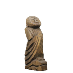 仏像 円空仏 木彫 善財童子（自刻像 16cm 着色 jk2426） 彫刻 円