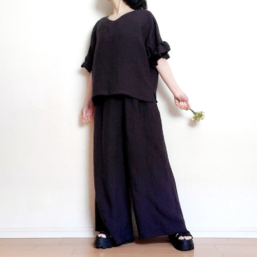 mame リヨセルワイドパンツ&トップスのセットアップ