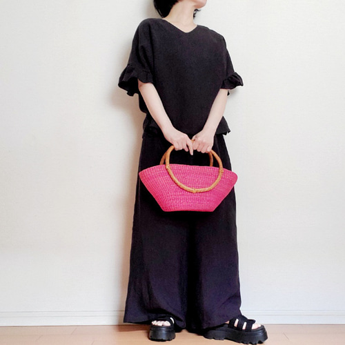 mame リヨセルワイドパンツ&トップスのセットアップ セットアップ対応】トリアセバックサテンジョーゼット ワイド
