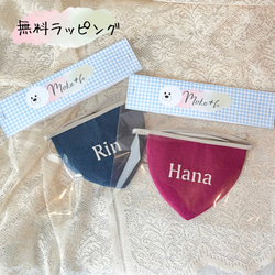 わんこビブ　名前刺繍　スタイ　犬　猫　ペットフォト　ぐりとぐら 6枚目の画像
