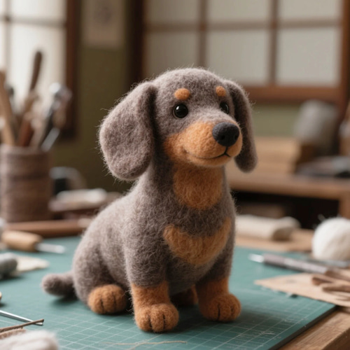 オーダーメイド ダックスフンド ⭐️羊毛フェルト で犬の可愛い瞬間を
