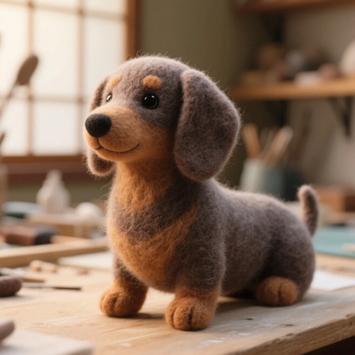 羊毛フェルト　ミニチュアダックス　犬 Yahoo!オークション - NE-NE 羊毛フェルト ミニチュアダックス 犬 ダッ