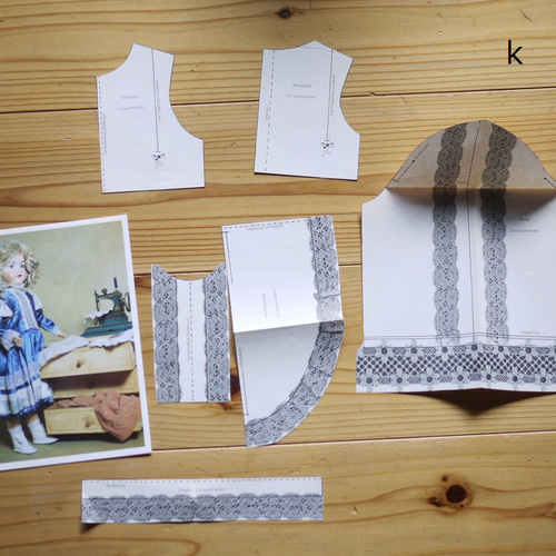 ドール服の型紙 人形服ドレス ドールハウス アンティークドール ビスク