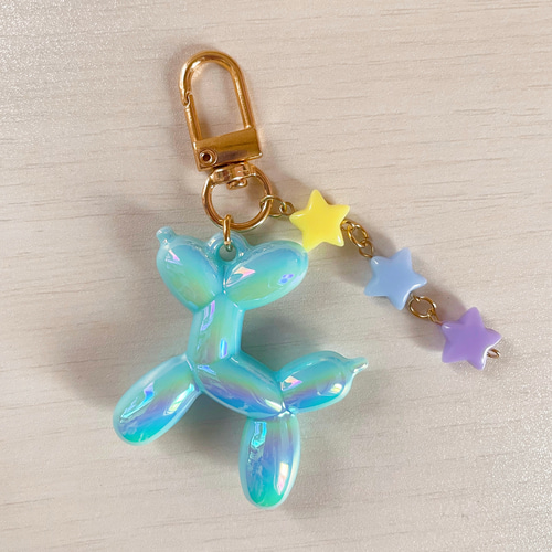 ビーズ完成品　ストラップ（風船） No.85【キーホルダー】✧バルーンドッグ✧《ビーズ かわいい