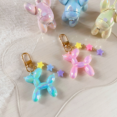 No.85【キーホルダー】✧バルーンドッグ✧《ビーズ かわいい