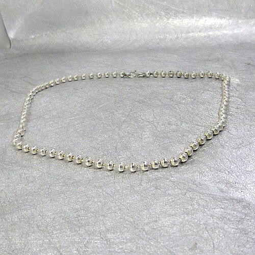 送料無料！4mm55cm シルバー925製ボールチェーンネックレス！