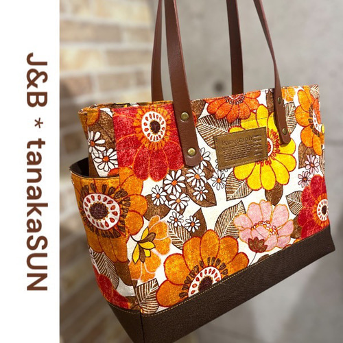 取り外し可能仕切りポケット♪肩掛けもできるトートバッグ☆ドリンク