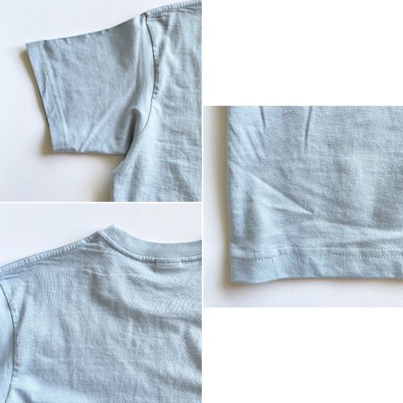 【夏限定8/31まで】爽やかブルーのハートTシャツ／オーガニックコットンTシャツ（受注生産） 12枚目の画像