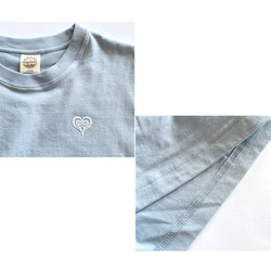 【夏限定8/31まで】爽やかブルーのハートTシャツ／オーガニックコットンTシャツ（受注生産） 11枚目の画像