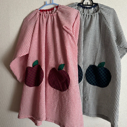 大人 S M L LLsize りんごポケット タータンチェック 赤 前 大人 S M L LLsize りんごポケット タータンチェック 赤 前