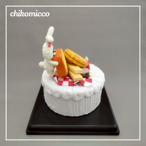 クレイケーキ＊ふわふわバニーのスイート♡イースターケーキ/直径11cm