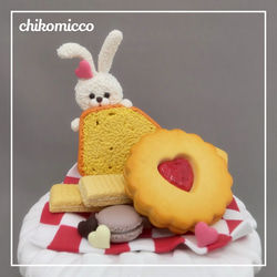 クレイケーキ＊ふわふわバニーのスイート♡イースターケーキ 2枚目の画像