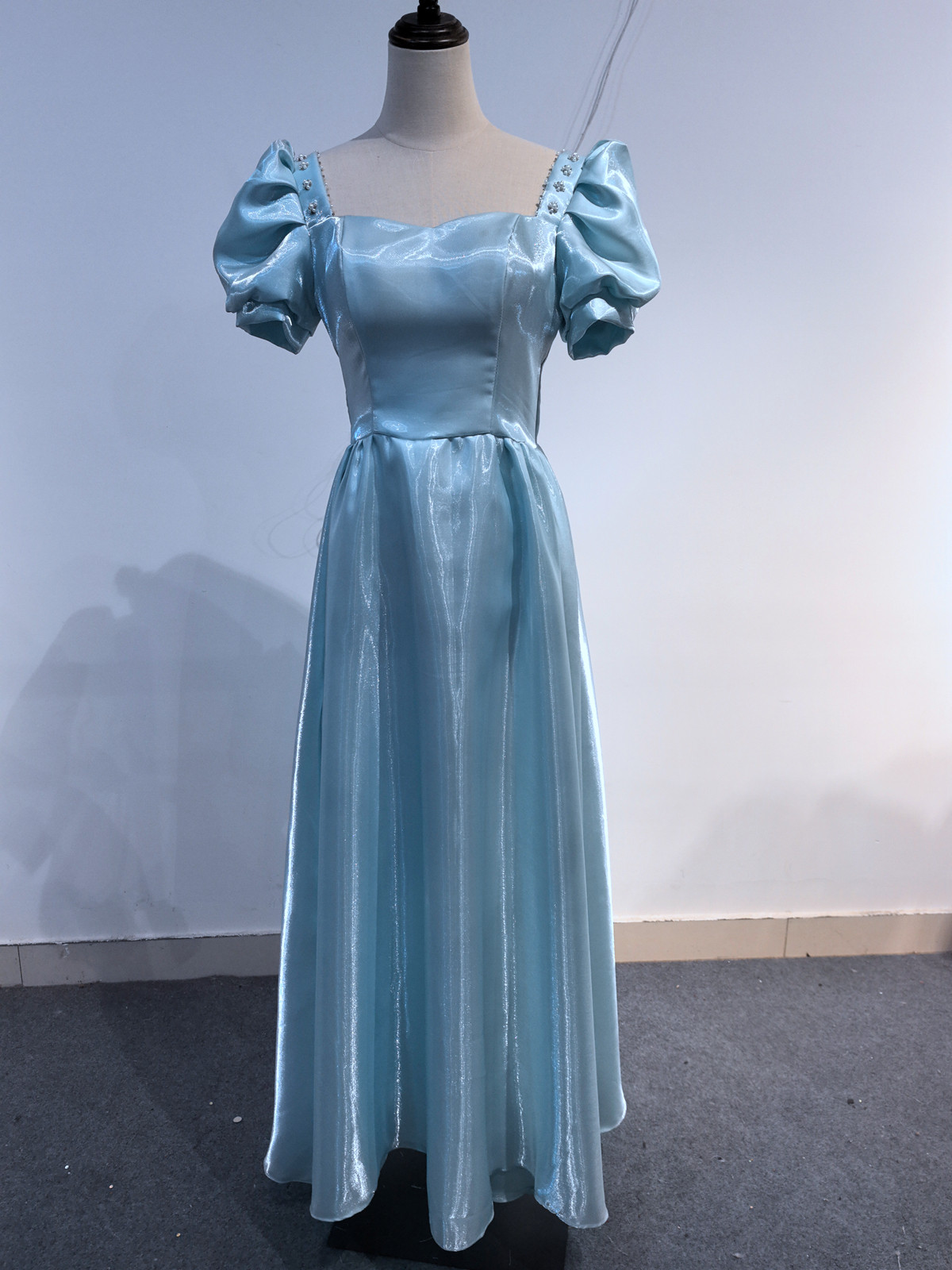 高品質 青色  カラードレス オーダーメイド  エレガント音楽会 合コン  デート  パーティー  色変可能D069