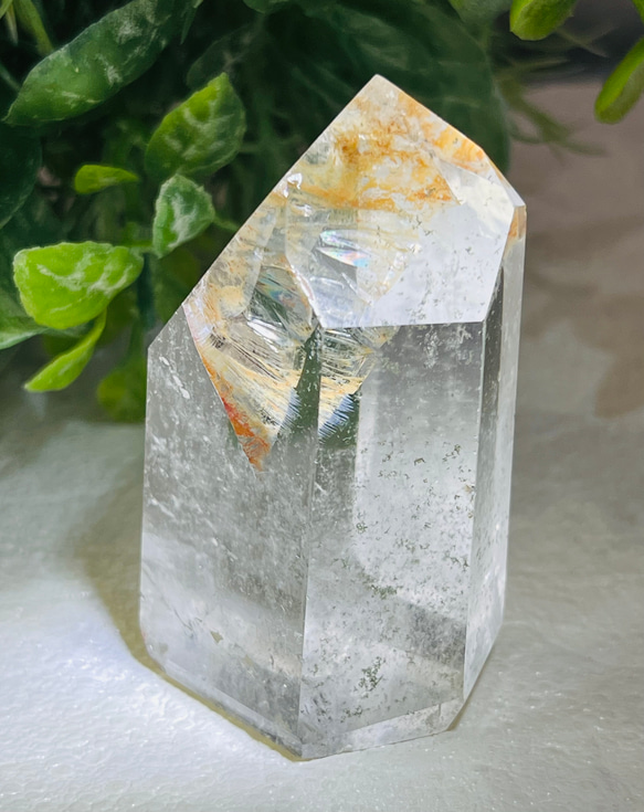 コパー（銅）内包　レインボー　クリスタル　水晶　ポイント　ポリッシュ　原石 3枚目の画像