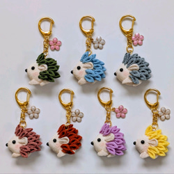 つまみ細工 ハリネズミキーホルダー ストラップ ハリネズミ ハリネズミ