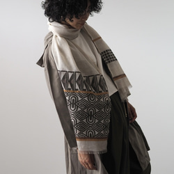 ブロックプリント/大判リネンストール① 4枚目の画像