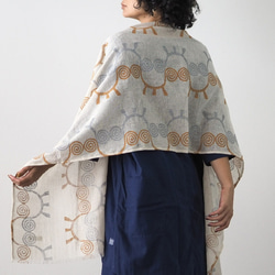 ブロックプリント/大判リネンストール① 19枚目の画像