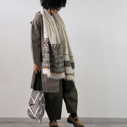 ブロックプリント/大判リネンストール① 3枚目の画像