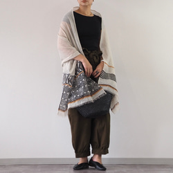 ブロックプリント/大判リネンストール① 15枚目の画像